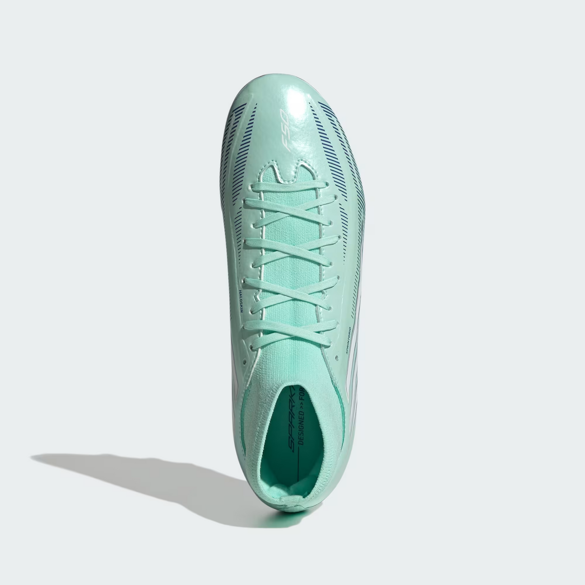 Adidas F50 Sparkfusion League Mid Cut Firm Ground / Artificial Grass Soccer Jr Cleats - Clear Mint / Cloud White / Solar Purple