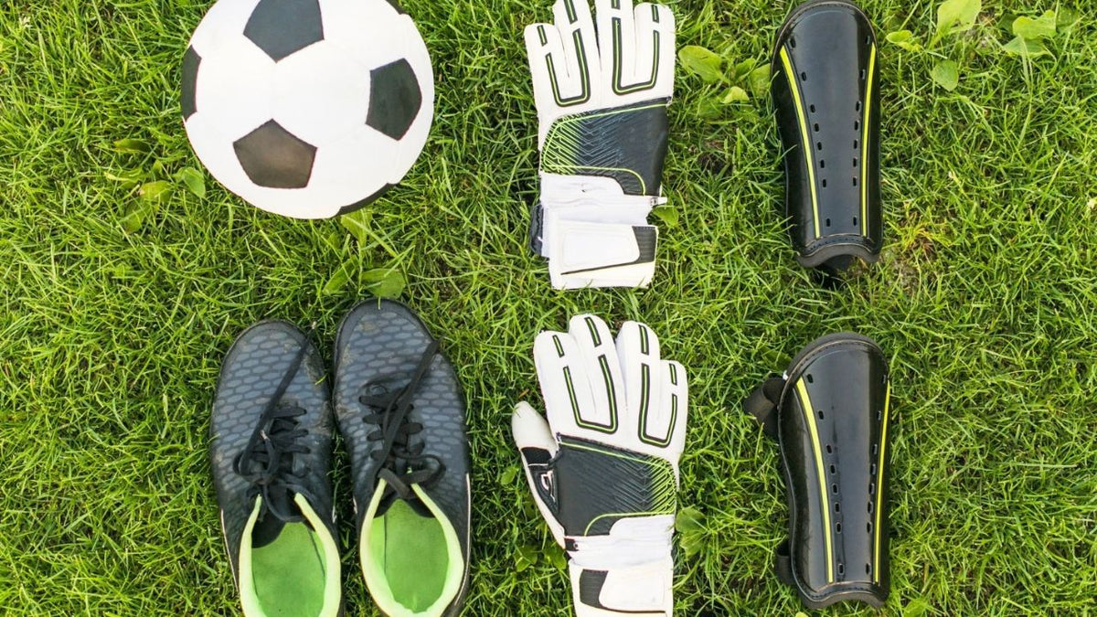  Football equipment on grass