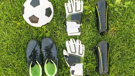  Football equipment on grass