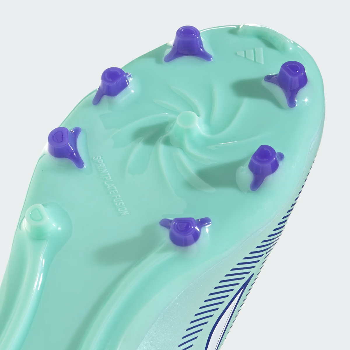 Adidas F50 SPARKFUSION LEAGUE Mid Cut Firm Ground / Artificial Ground Soccer Cleats Kids - Clear Mint / Cloud White / Solar Purple