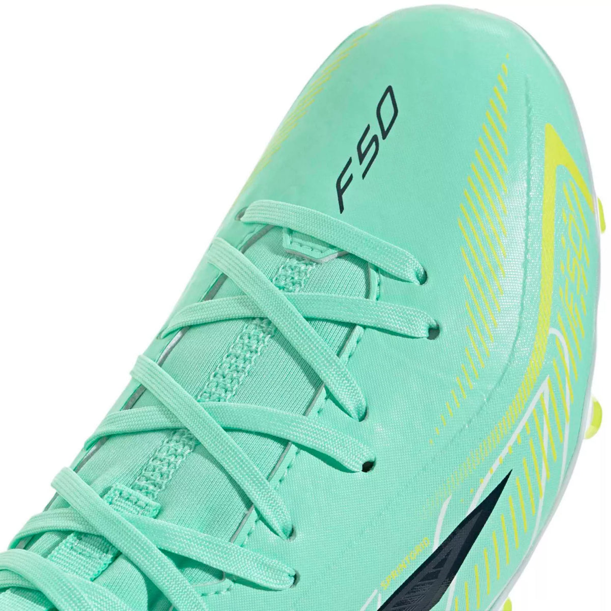 Adidas F50 Hyperfast League Mid FG Jr - Pulse Mint/Night Navy/Solar Lemon